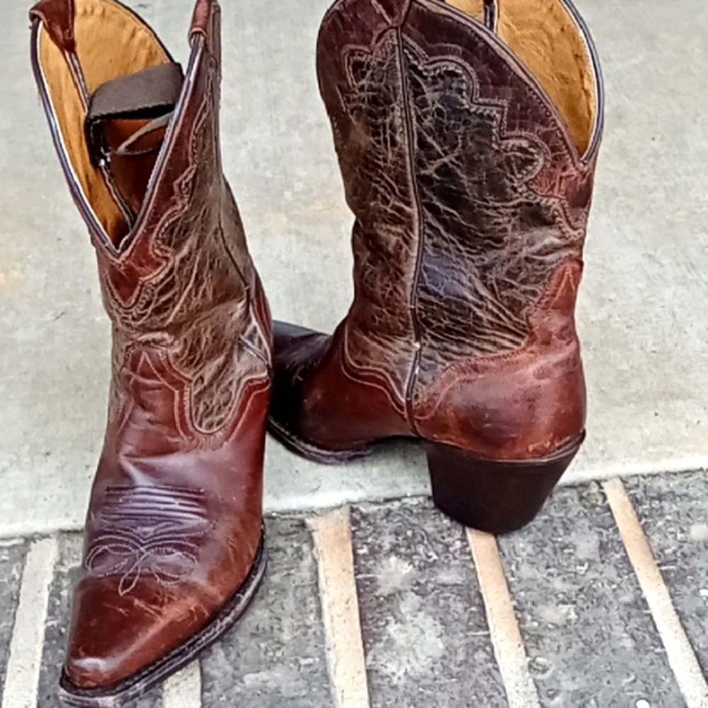 JB Dillon Women's Brown Goatskin South Western Leather Boots Date Night Country